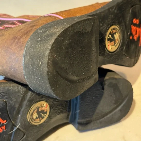 Justin Gypsy Brown Leather Embroidered Pull On Western Boot Size 8.5 B  L9903 - Picture 8 of 12